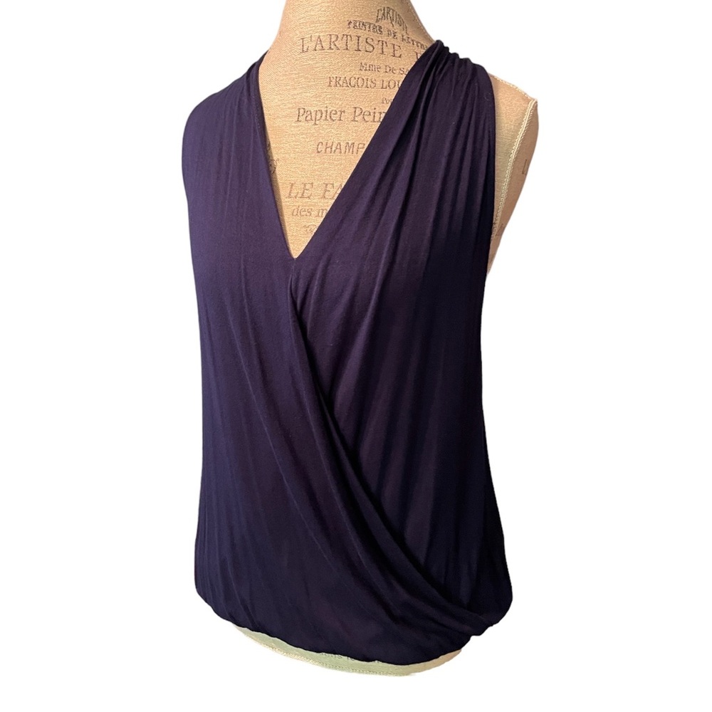 Navy blue racer back tank tee w/elastic bottom